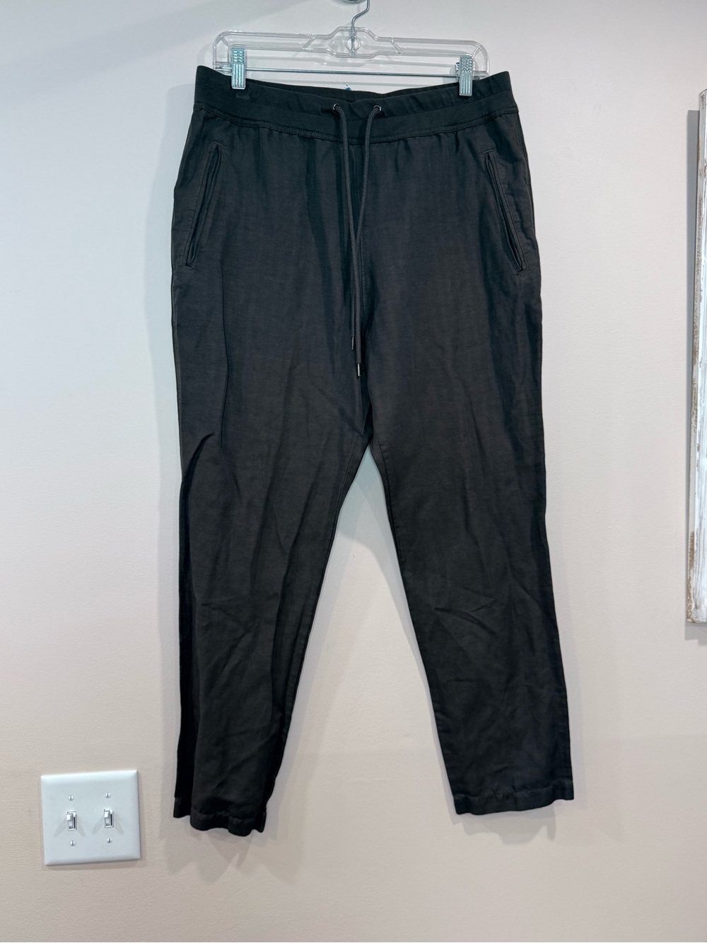 🔥James Perse Men's dark Green Drawstring Casual Pants Size 2 EC🔥